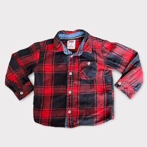 Levi’s Baby Toddler Long Sleeve Button-Up Buffalo Plaid Shirt 24mos Classic Cozy